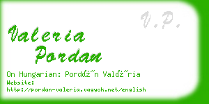 valeria pordan business card